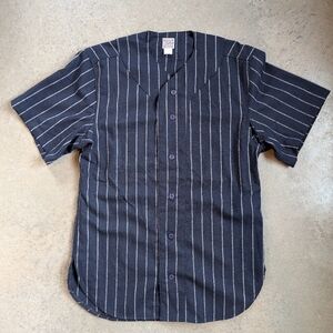 Ebbets Field Baseball Flannel Jersey NWOT %100 Wool  Small Navy Blue Pinstripe